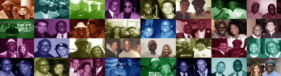 Celebrities pose with DJ Carl BF Williams