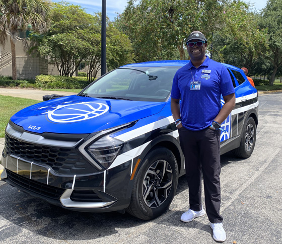 DJ Carl BF Williams at an Orlando Back-to-School Dance with the Orlando Magic NBA Team