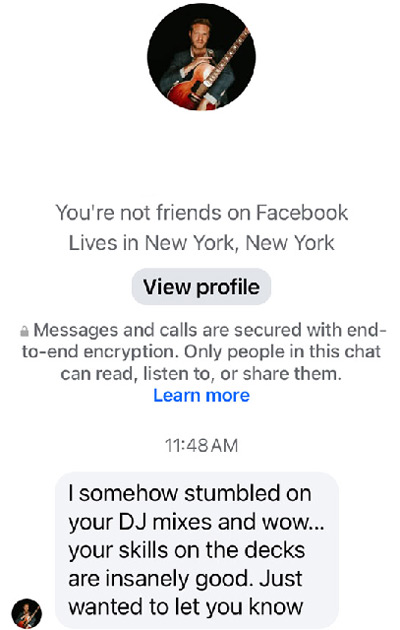 Podcast Message on Facebook for DJ Carl BF Williams