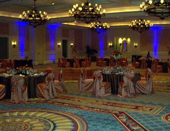 LED uplights at Ritz-Carlton Orlando dj carl ritz carlton uplighting image