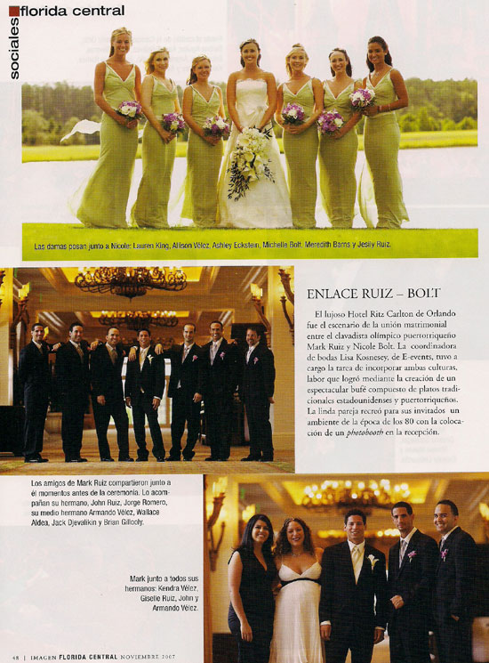Imagen Nuestra Revista Magazine featuring Mark Ruiz and Nicole Bolt Latin Wedding
