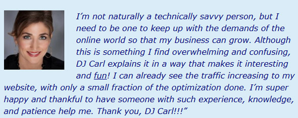 SEO Testimonial about DJ Carl BF Williams