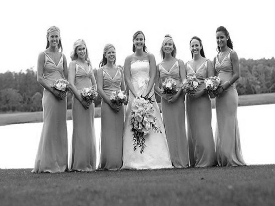 Bridesmaids pose for a picture at an Orlando Wedding at the Ritz Carlton Grande Lakes