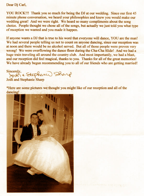Tuscawilla Wedding Endorsement letter